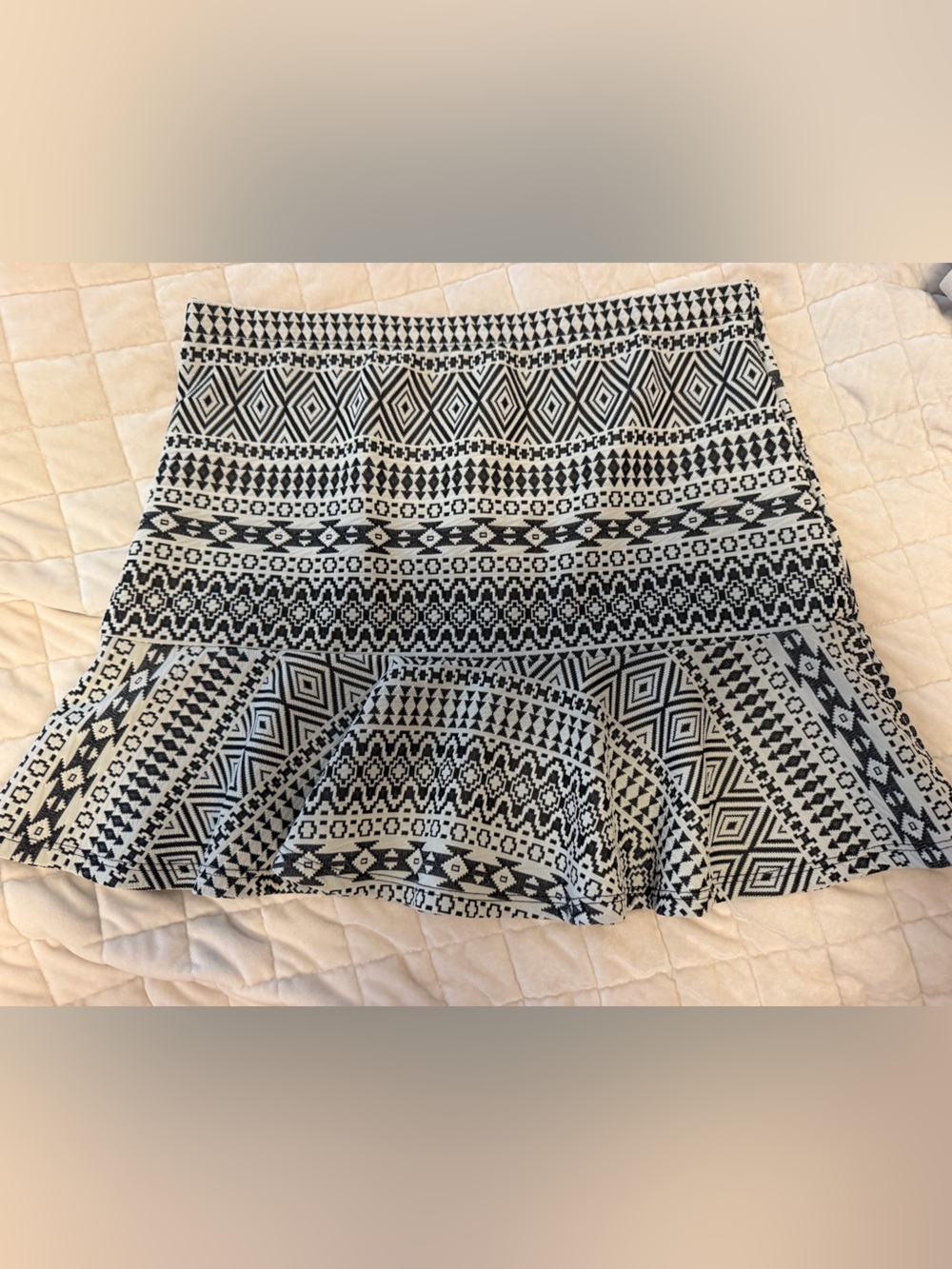 princess vera wang Black and White Aztec Skater Skirt
